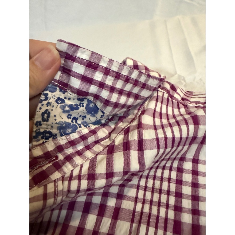 Tommy Bahama Jeans Mens XL Purple Plaid Island Modern Fit Short Sleeve Shirt - Picture 7 of 7